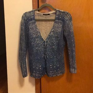 Nic + Zoe ikat pattern sweater